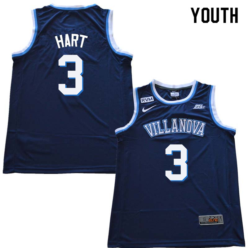 2018 Youth #3 Josh Hart Willanova Wildcats College Basketball Jerseys Sale-Navy